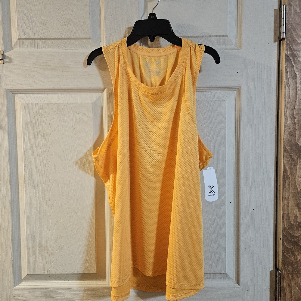 XERSION WOMENS TEXTURED ATHLETIC TANK: FLORIDA MANGO: NEW WITH TAGS: SIZE XL